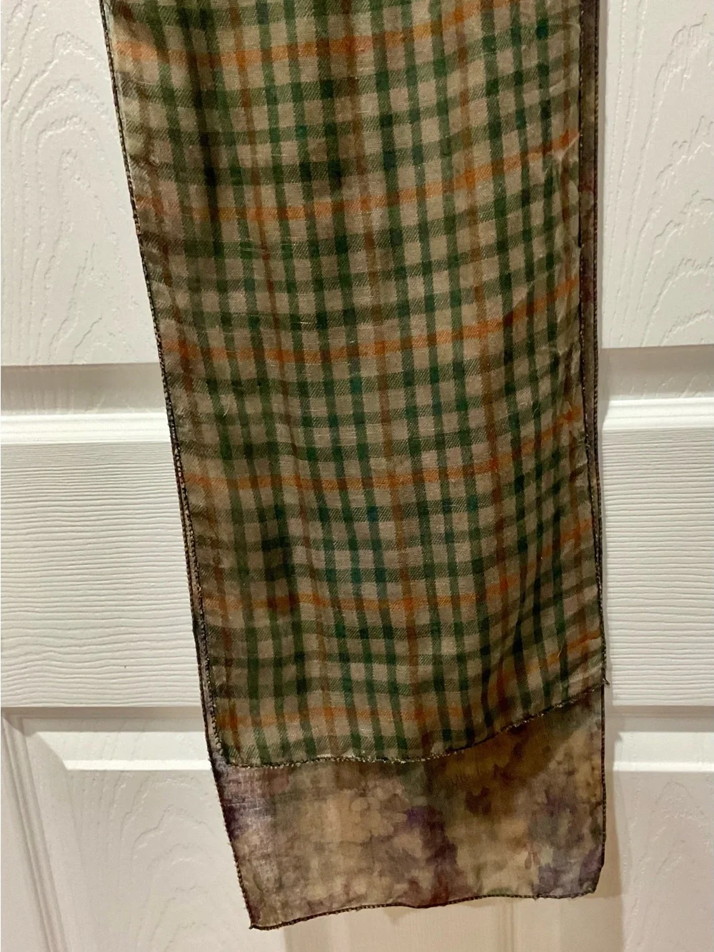 Multicolor Reversible Floral/Plaid Scarf